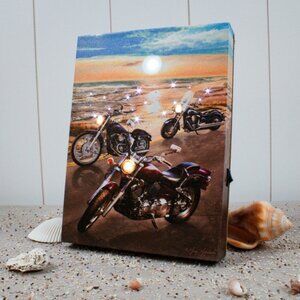 New Sunset Riders Motorcycle Lighted Tabletop Canvas - with Timer